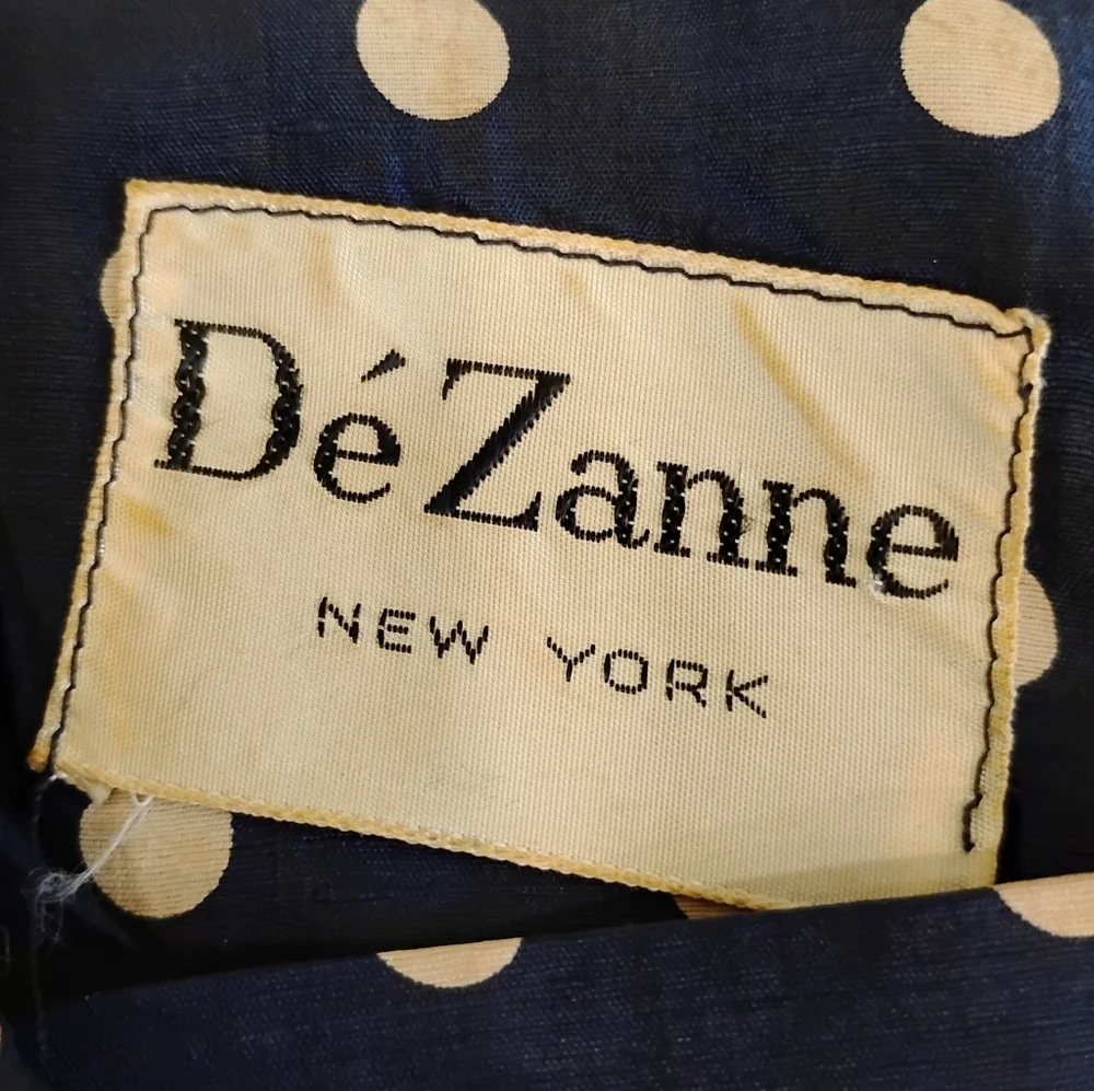 50s SILK POLKA DOT DESIGNER DRESS - Picture 8 of 11